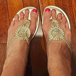 Talbots metallic sandals size 9